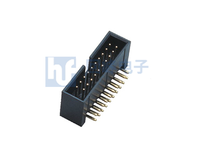 2.54MM 散镀全金 满PIN 90°DIP 简易牛角